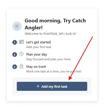 Add my first task button