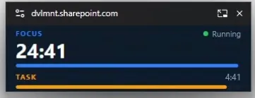 Compact picture-in-picture timer bar