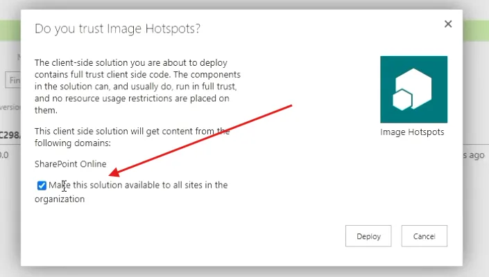 Make this solution available to all sites in the organization