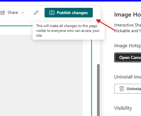 Publish button
