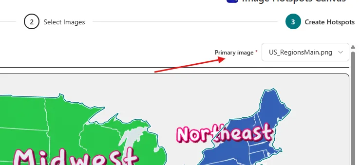 Primary image dropdown