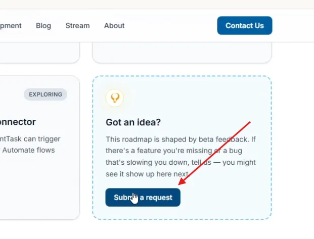 Submit a request card