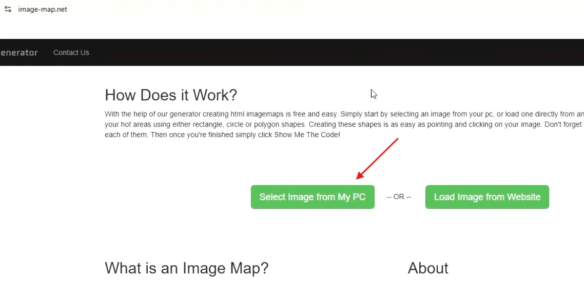 Outlining a region on image-map.net